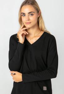 Bawełniana BLUZKA w serek LEA - czarna