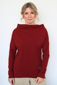 BLUZKA NECK długi rękaw - wino 