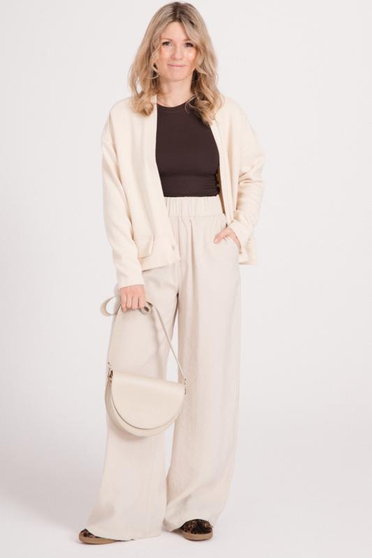 Szerokie SPODNIE Damskie LIAM dłuższe - desert sand