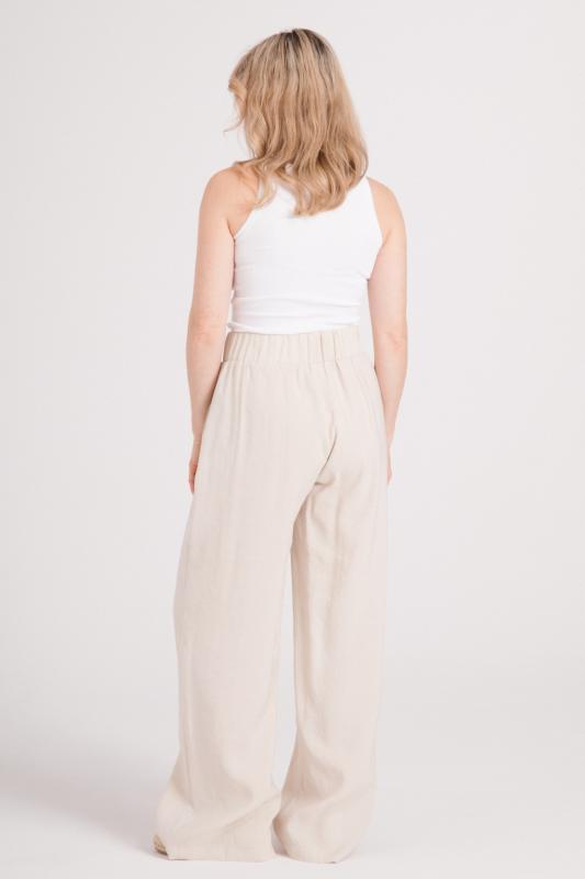 Szerokie SPODNIE Damskie LIAM dłuższe - desert sand