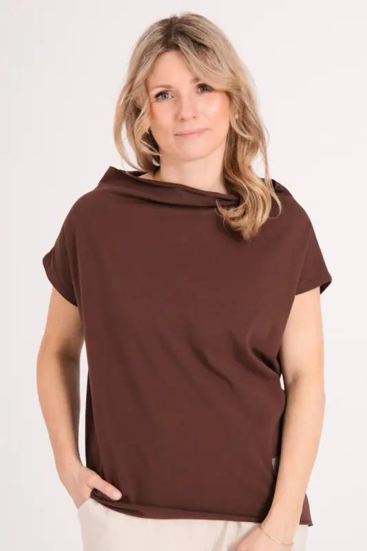 BLUZKA z bawełny organicznej NEXT - czekolada