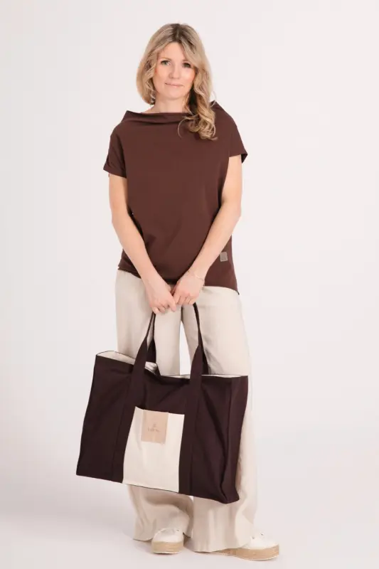 BLUZKA z bawełny organicznej NEXT - czekolada