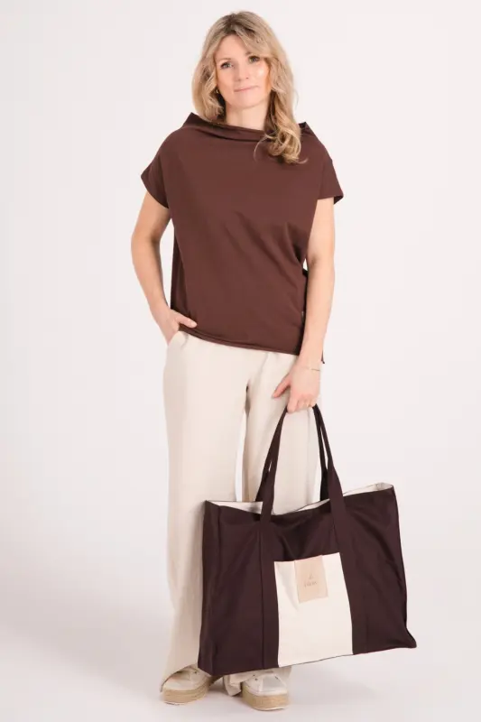 BLUZKA z bawełny organicznej NEXT - czekolada