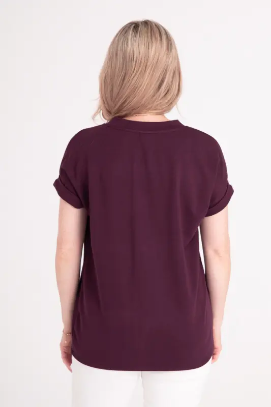 T-SHIRT LEA z bawełny organicznej - śliwka