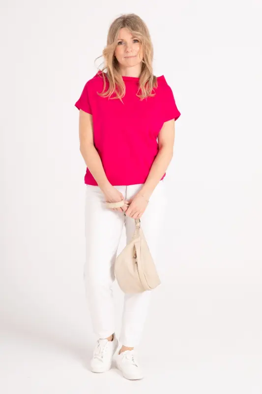 BLUZKA z bawełny organicznej NEXT - magenta