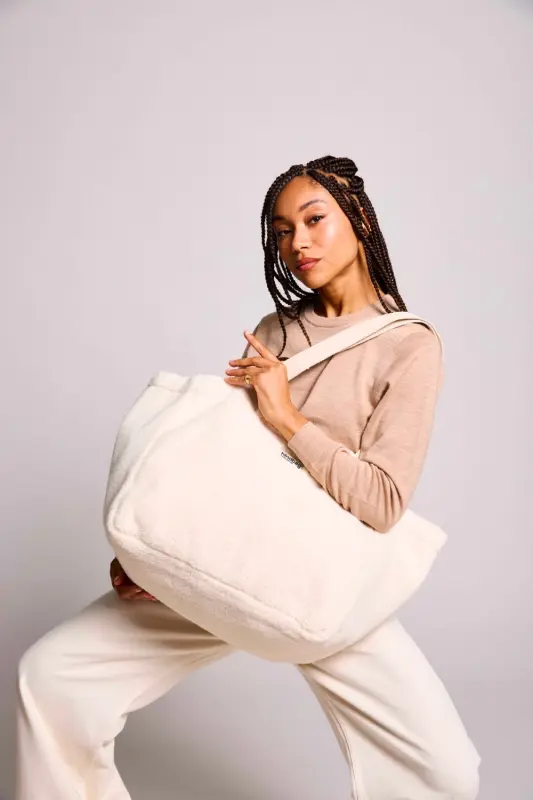 Torba shopper Hindbag CLOUDE Teddy - śmietanka