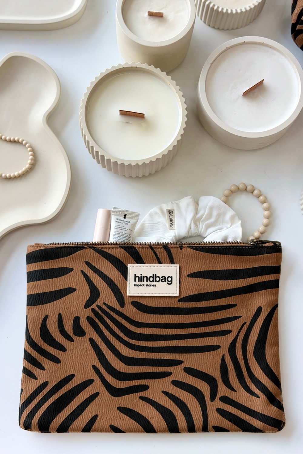 Kosmetyczka Hindbag EMA - zebra cynamon