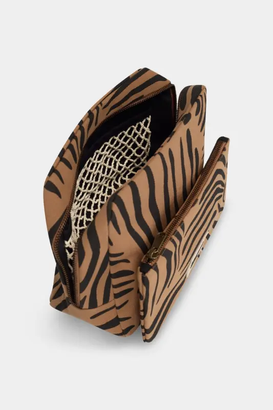 Podwójna Kosmetyczka XL Hindbag ALIX - zebra cynamon