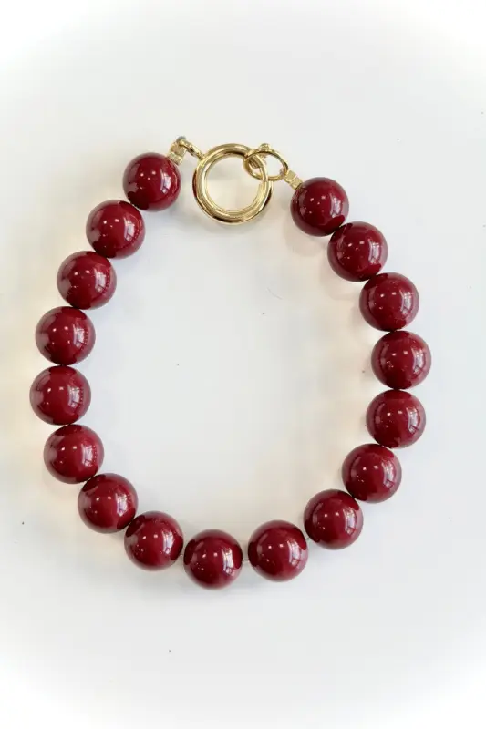 Bransoletka Bazou kamienie naturalne - bordo