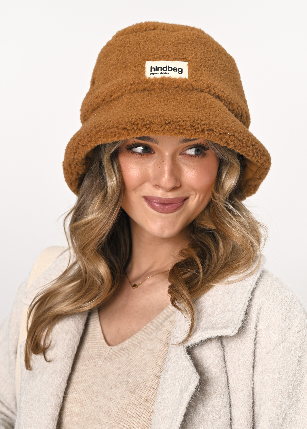 Kapelusz bucket hat Hindbag BOB Teddy - camel