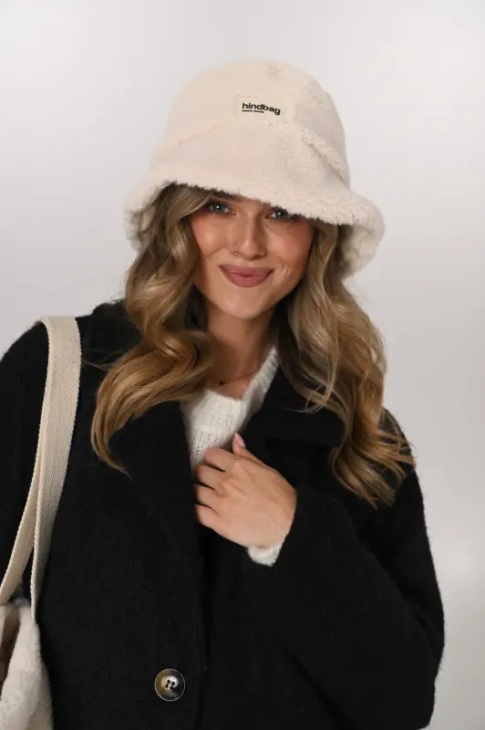 Kapelusz bucket hat Hindbag BOB Teddy - śmietanka