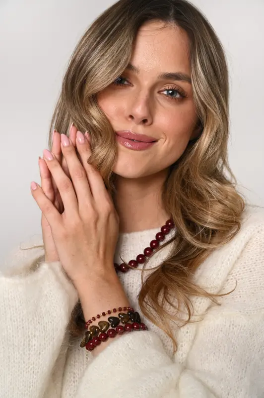 Bransoletka Bazou z serduszkami – brąz