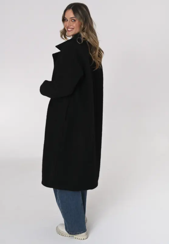 Płaszcz OSLO boucle oversize – czarny