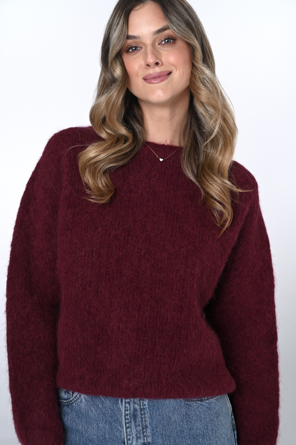 Wełniany sweter MARGO - bordo
