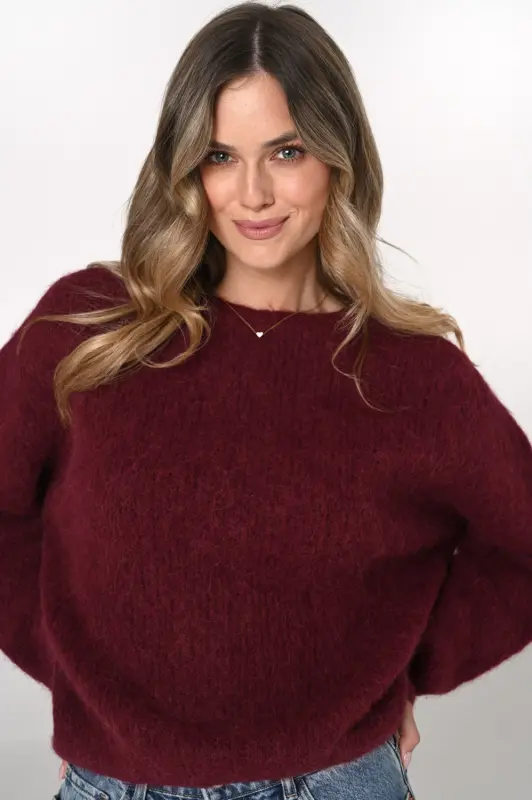 Wełniany sweter MARGO - bordo