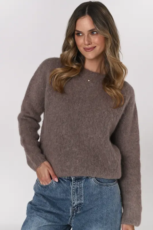 Wełniany sweter MARGO - cappucino