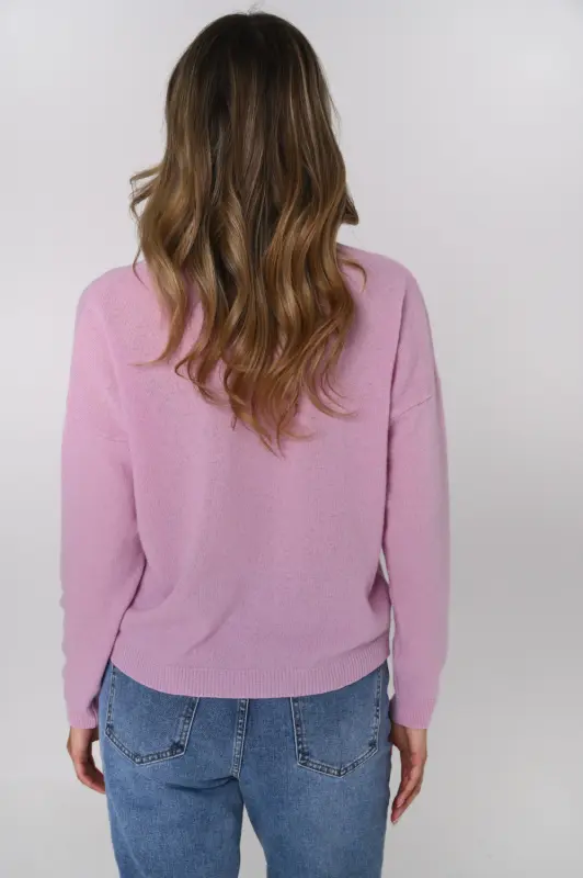 Sweter MILA 100% wełna merino – różowy