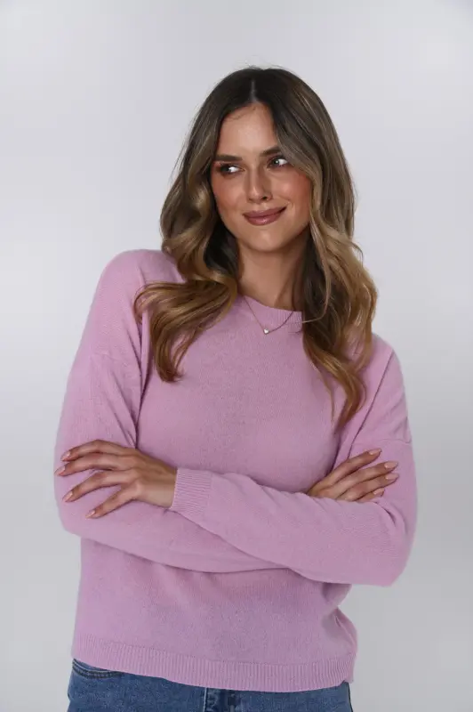 Sweter MILA 100% wełna merino – różowy