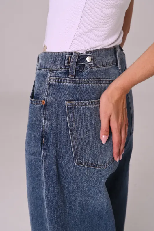 Jeansy MAYA wide leg z wysokim stanem – niebieskie