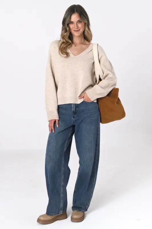Jeansy MAYA wide leg z wysokim stanem – niebieskie