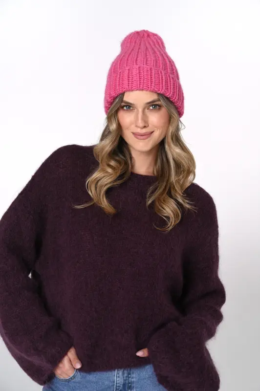 Wełniany sweter LIVIA – śliwka