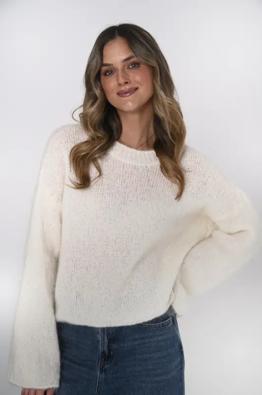 Wełniany sweter LIVIA – śmietanka