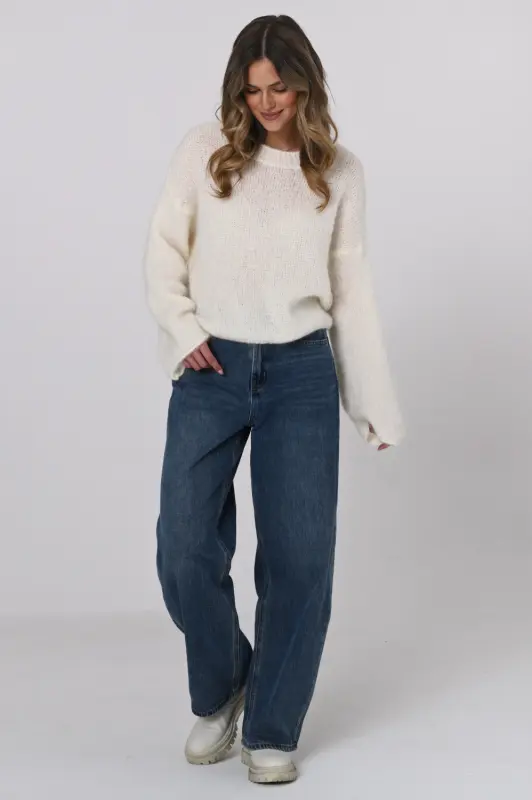 Wełniany sweter LIVIA – śmietanka